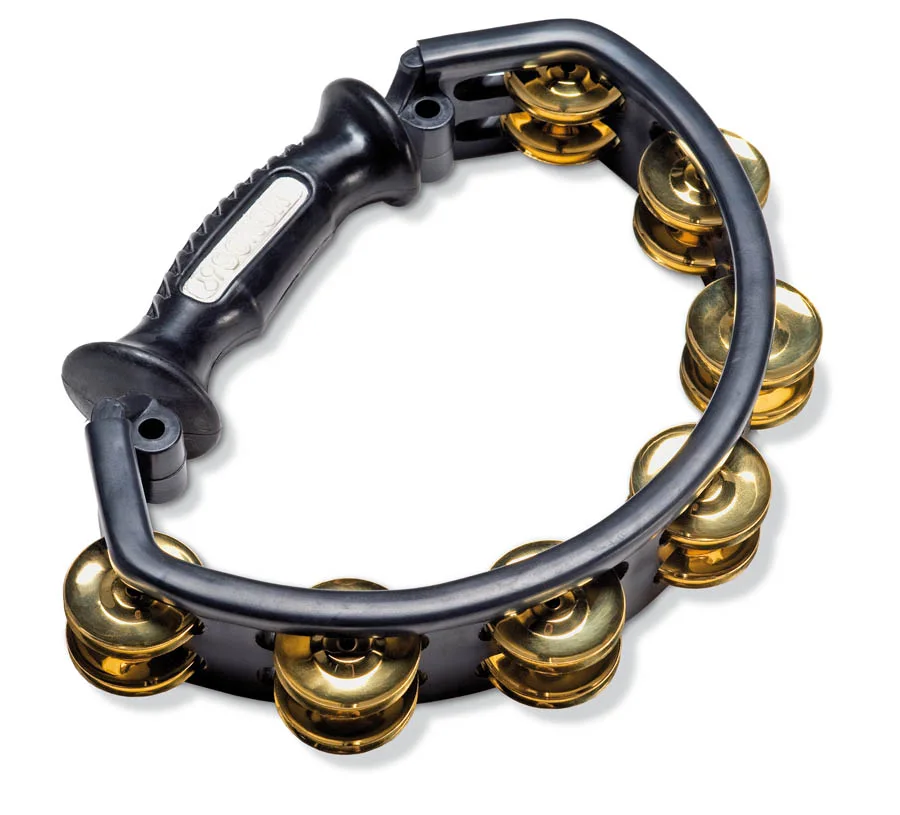 Tambourin / schwarz / Messing Schellen