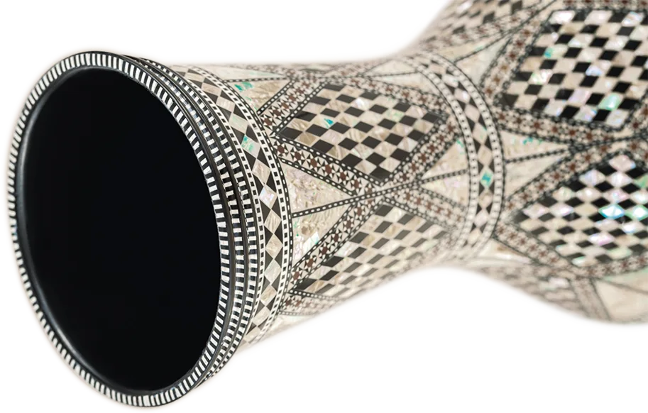 8 3/4" Artisan Doumbek - White Burl - Mosaic Royale