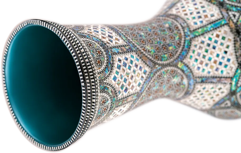 8 3/4" Artisan Doumbek - Blue Burl - Mosaic Palace