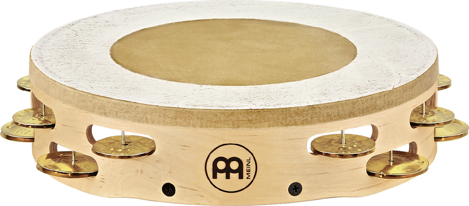 Headed Artisan Tambourine 2 Rows - Solid Brass