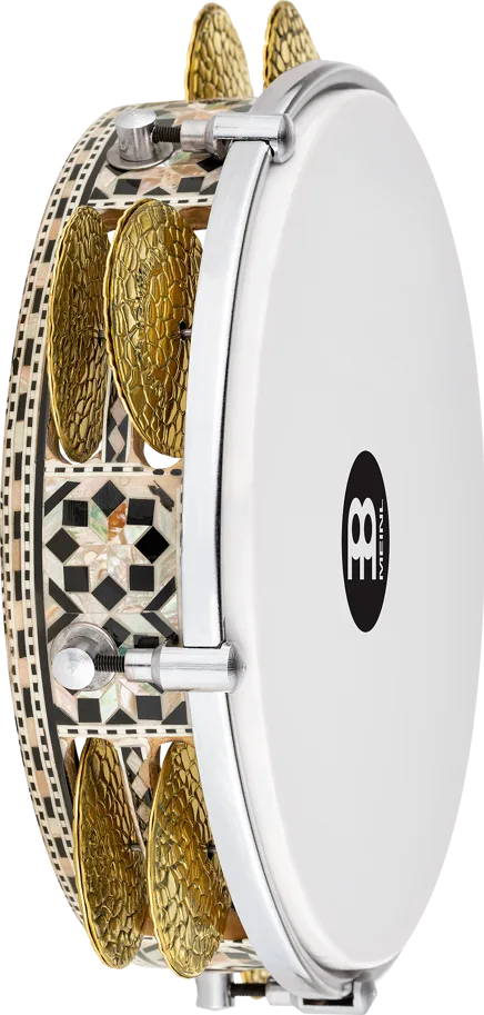 8 3/4" Artisan Riq Drum - White Burl - Mosaic Royale