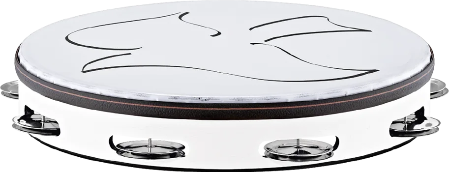 Church Tambourine - 2 Row Steel - Dove Visual