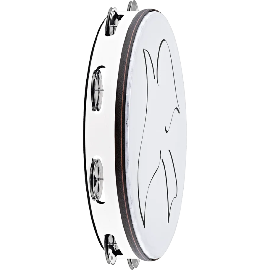 Church Tambourine - 2 Row Steel - Dove Visual
