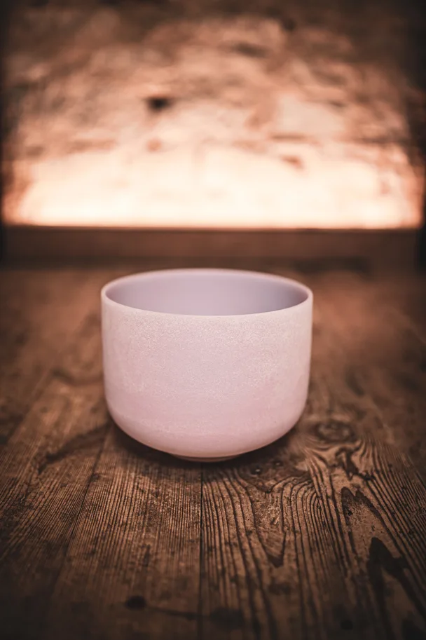 Rose Quartz Crystal Singing Bowl - 10" - Note F