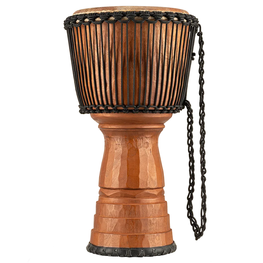 12" Tongo Carved Djembe - Brown