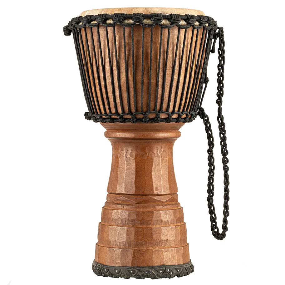 10" Tongo Carved Djembe - Brown