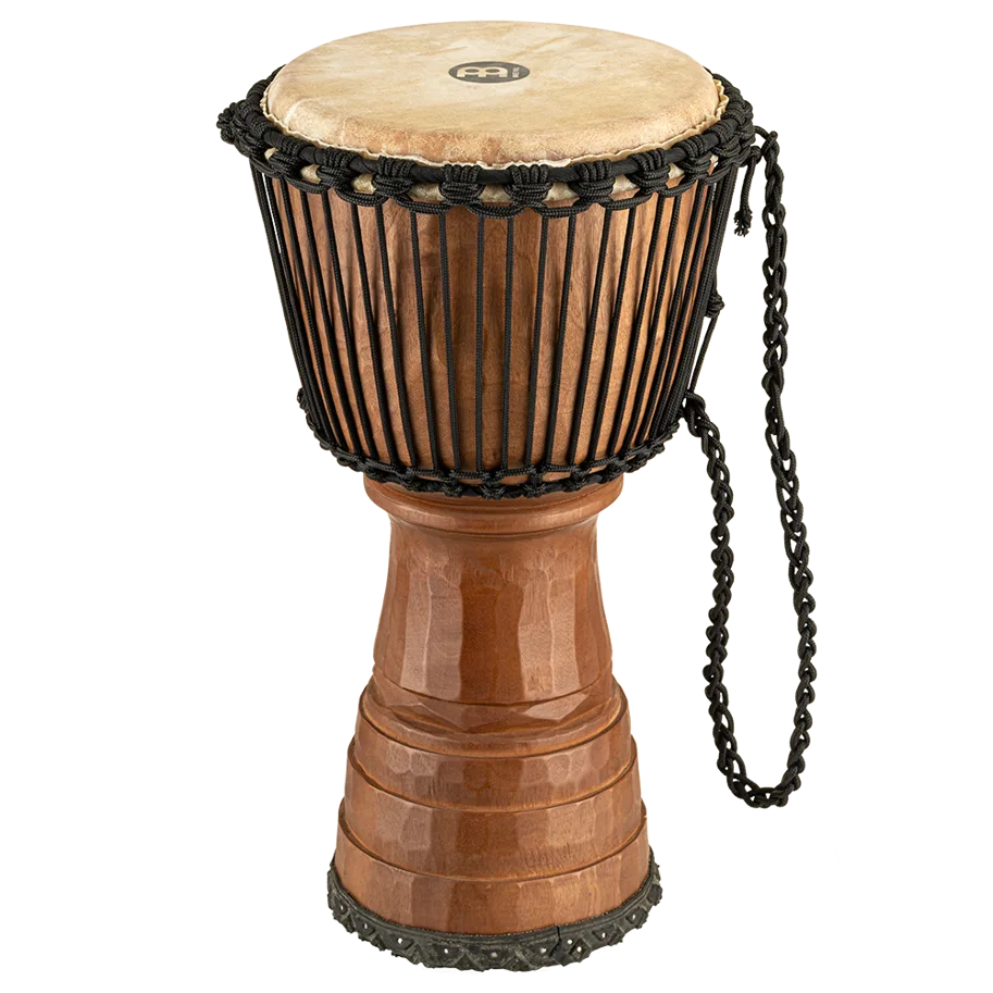 10" Tongo Carved Djembe - Brown