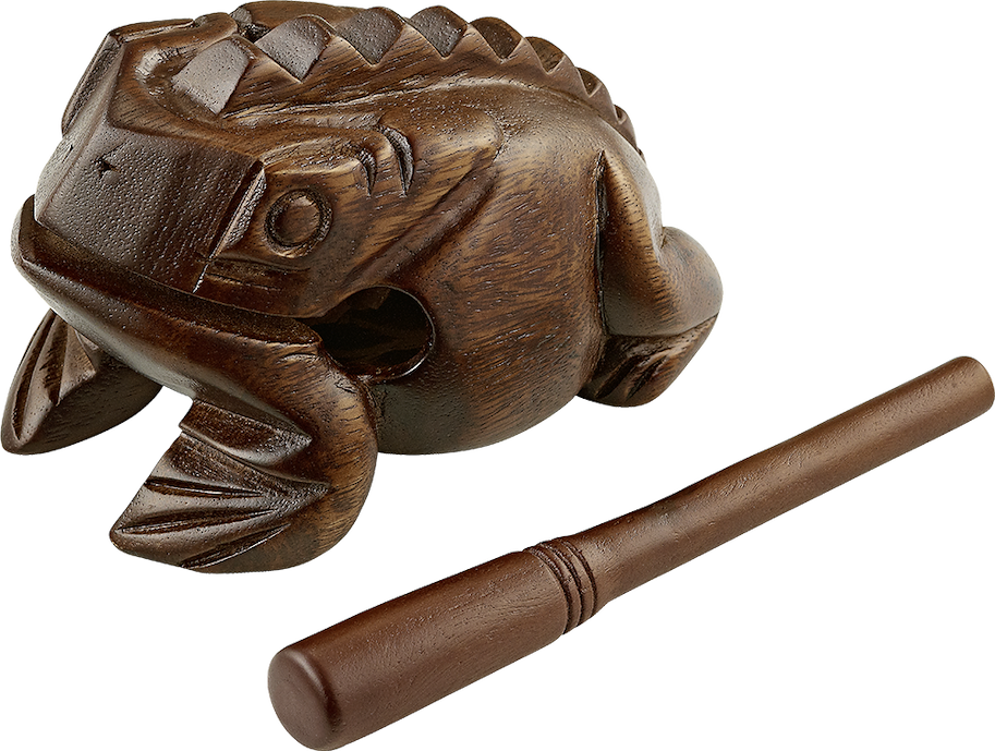 Wooden Frog - Large - Brown