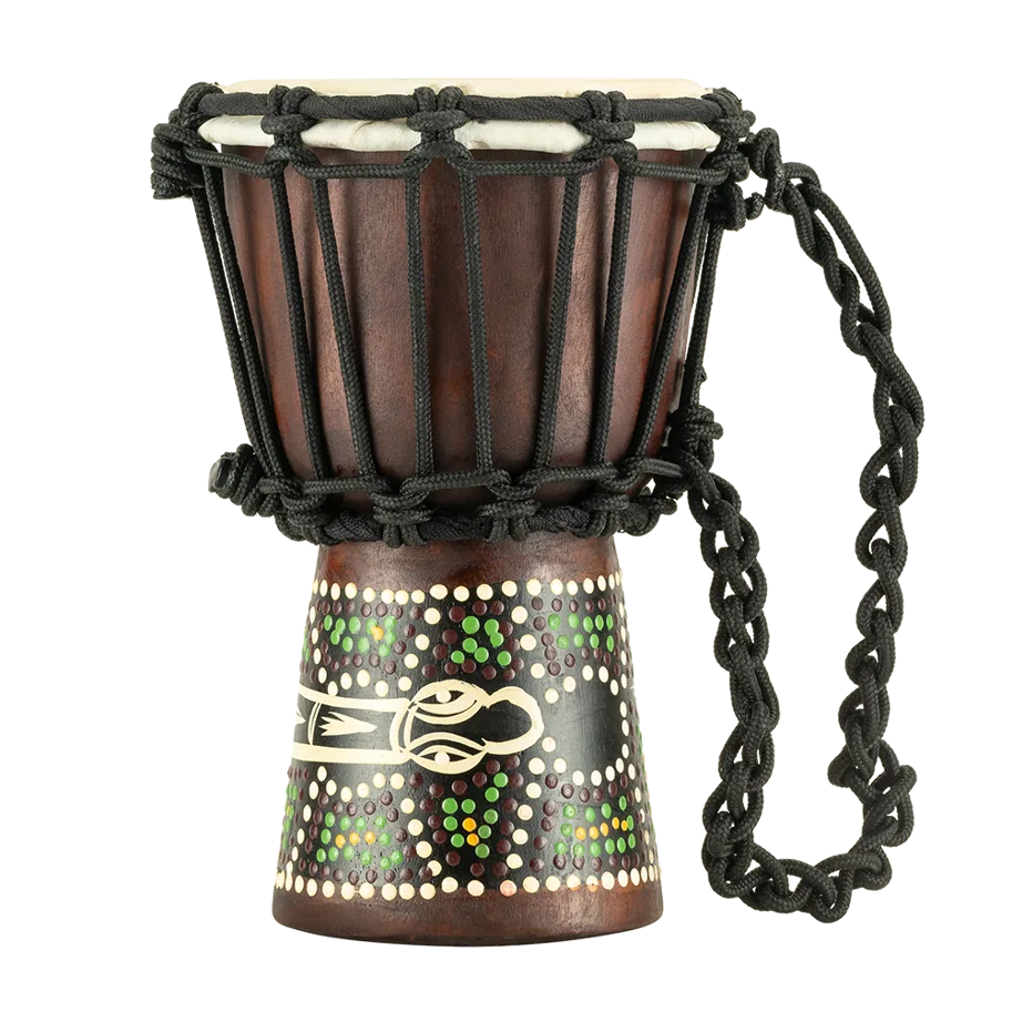 4 1/2" African Style Mini Djembe - Serpent Design