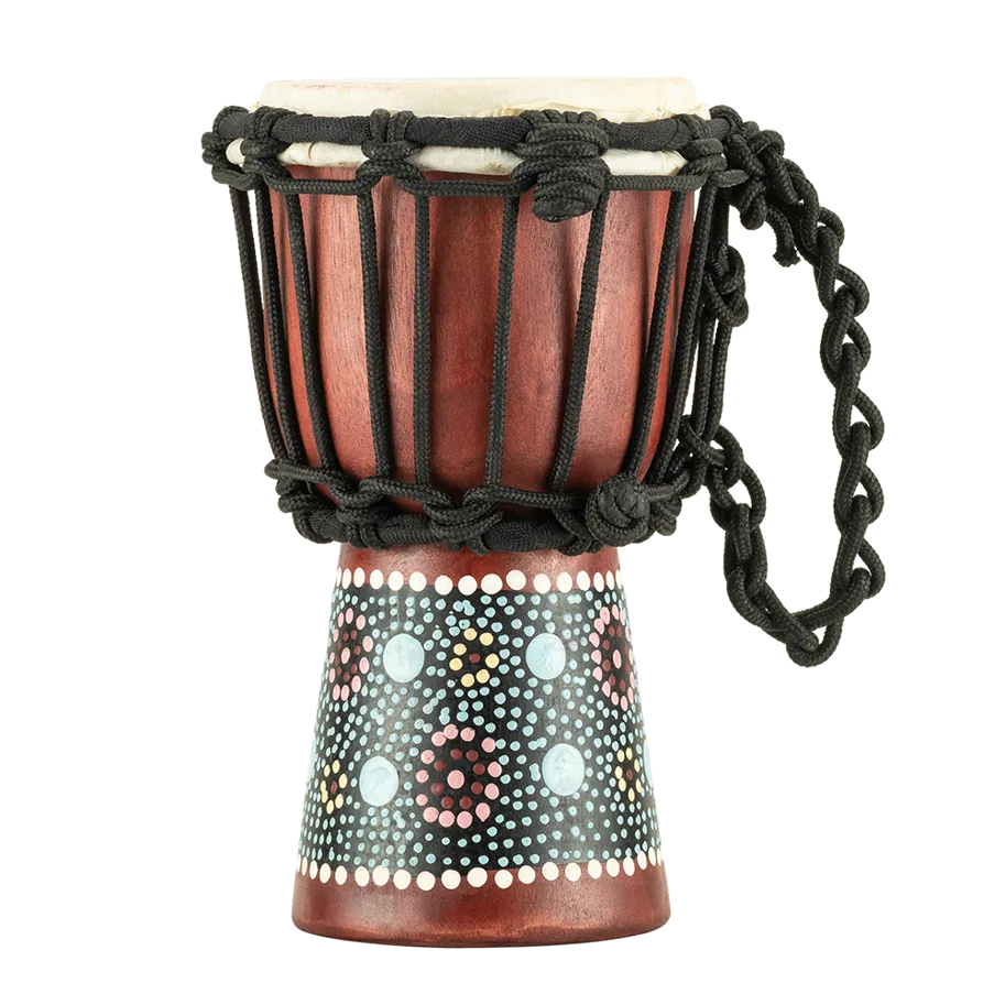 4 1/2" African Style Mini Djembe - Flower Design