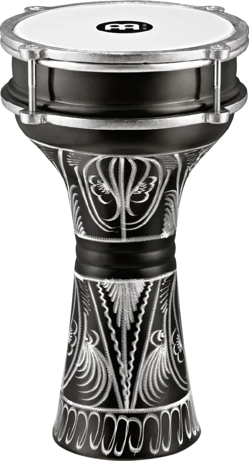6 1/2" Darbuka - Aluminum - Hand-Engraved - Black