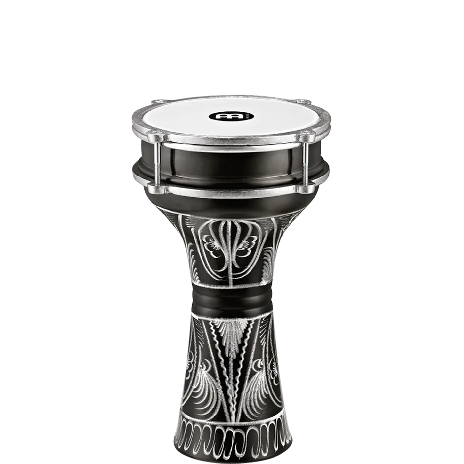 6 1/2" Darbuka - Aluminum - Hand-Engraved - Black