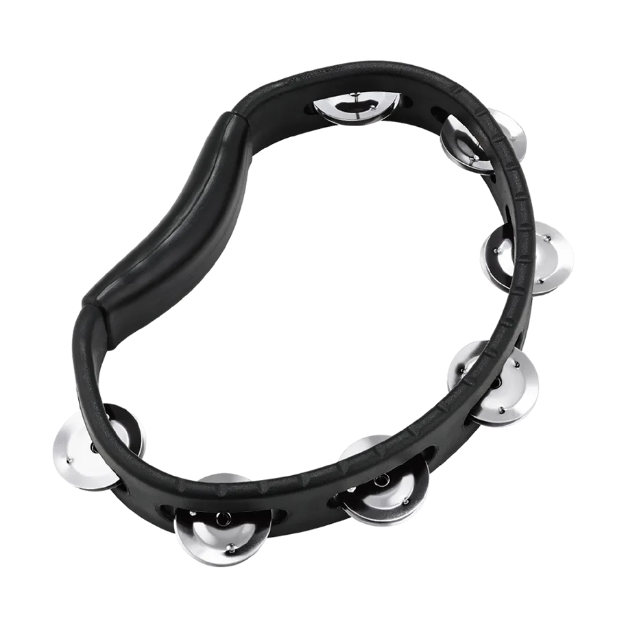Headliner Hand ABS Tambourine 1 Row Steel - Black