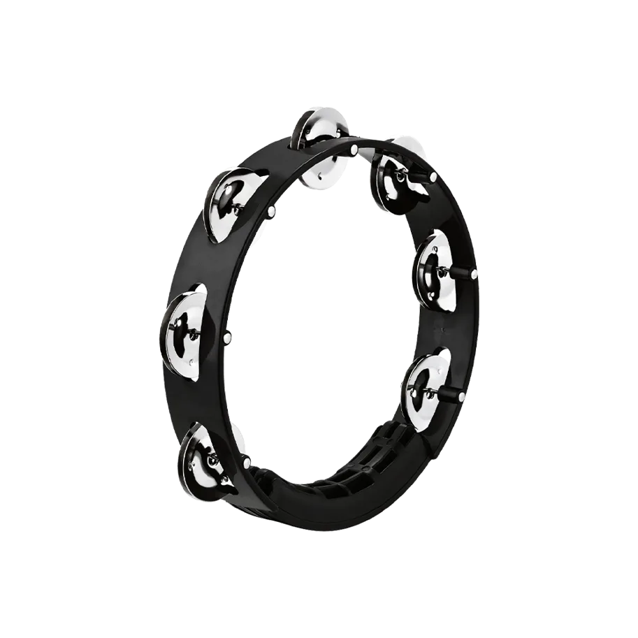 Tour Tambourine - ABS - 1 Row - Steel - Black
