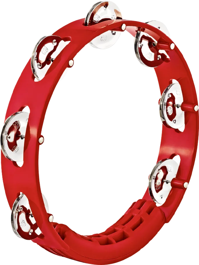 Tour Tambourine - ABS - 1 Row - Steel - Red