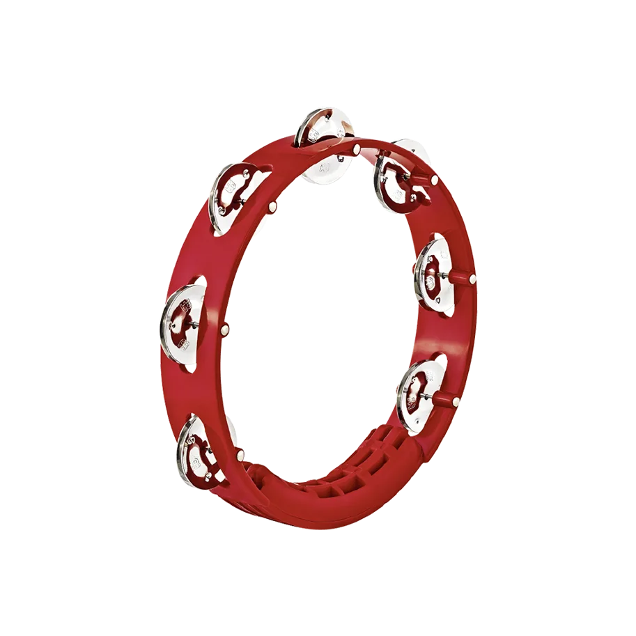 Tour Tambourine - ABS - 1 Row - Steel - Red