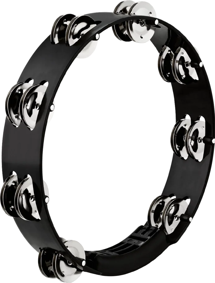 Tour Tambourine - ABS - 2 Rows - Steel - Black