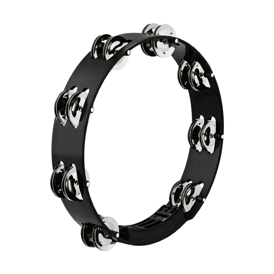 Tour Tambourine - ABS - 2 Rows - Steel - Black