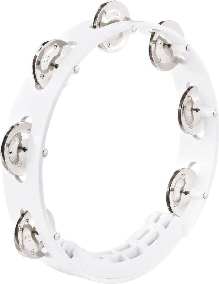 Tour Tambourine - ABS - 1 Row - Steel - White