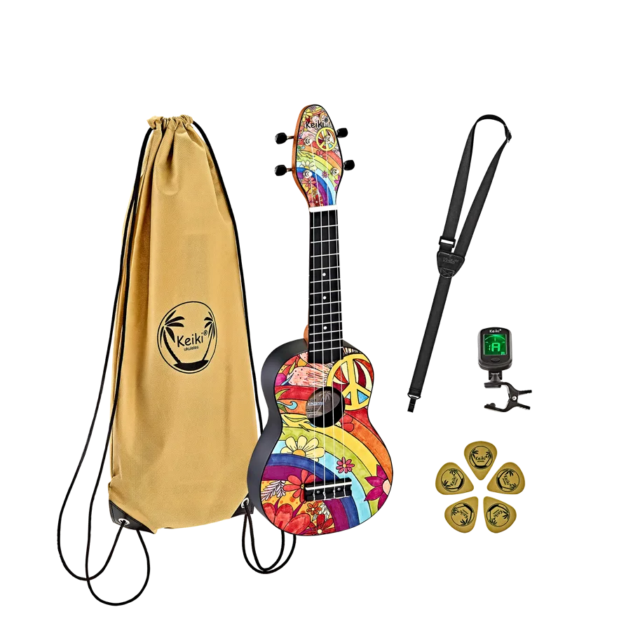 Keiki® Ukulele Package - Soprano - Peace 68