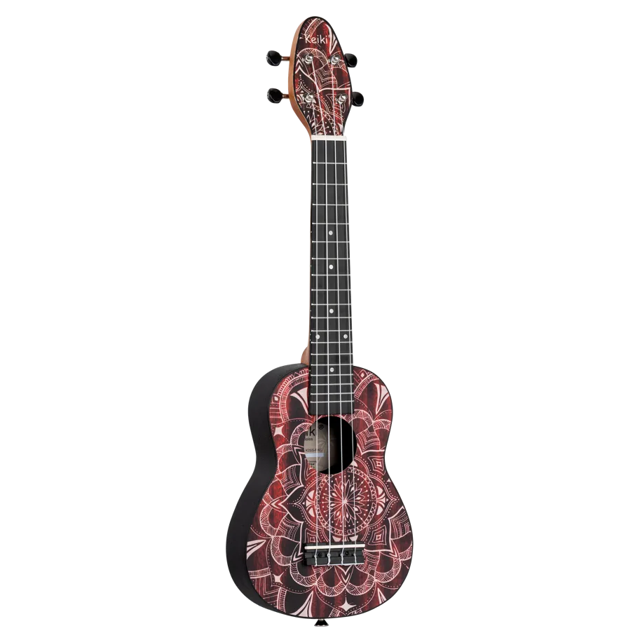 Keiki®Ukulele Package - Soprano - Red Kaleidoscop
