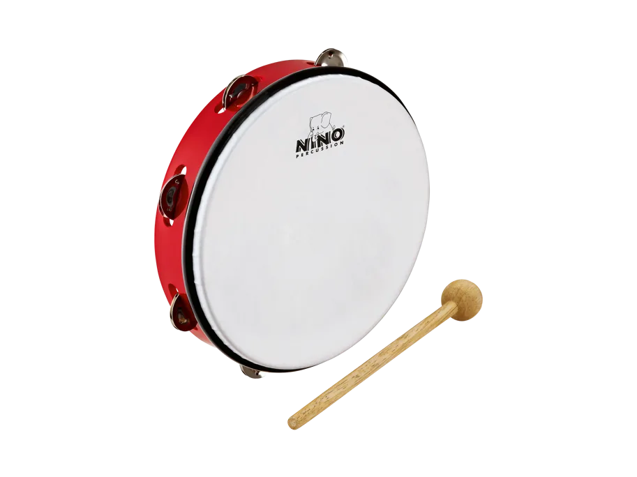 NINO® Percussion ABS Tambourine, 10", Red