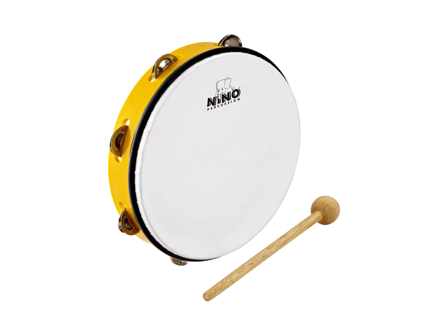 NINO® Percussion ABS Tambourine, 10", Yellow