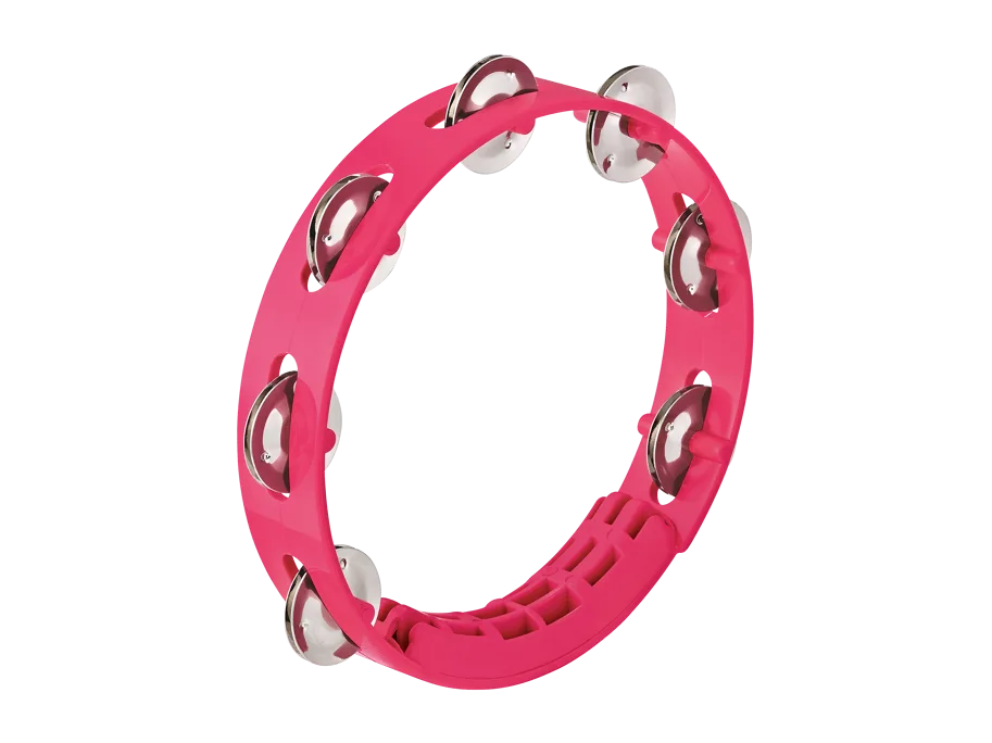 NINO® Percussion ABS Tambourine, 8", 1 Row, Strawberry Pink