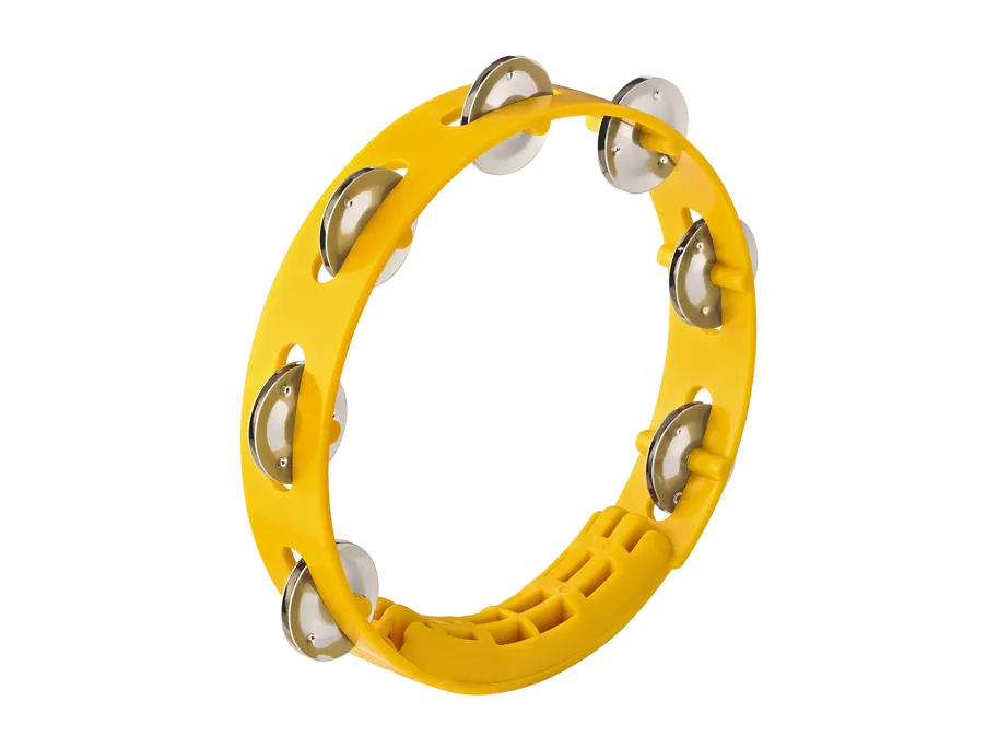 NINO® Percussion ABS Tambourine, 8", 1 Row , Yellow