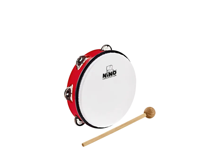 NINO® Percussion ABS Tambourine, 8", Red