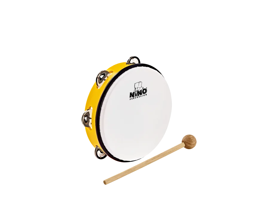 NINO® Percussion ABS Tambourine, 8", Yellow