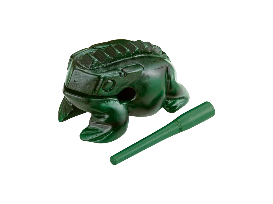 NINO® Percussion Wood Frog Güiro, 8 1/2", X-Large, Green