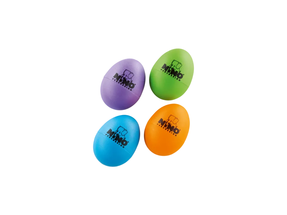 NINO® Percussion Egg Shaker Assortment, 4 Pcs. 1 Aubergine, 1 Grass-Green