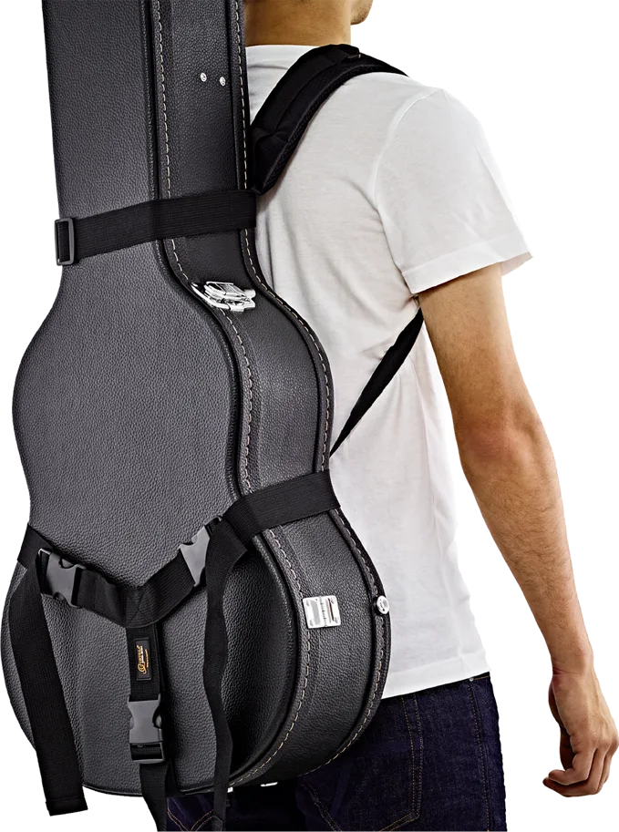 Ortega Dreadnought Case & Backpack Strap Bundle Black
