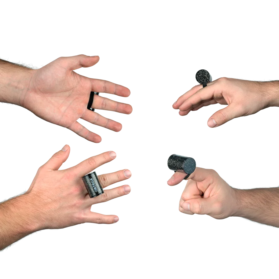 Plastic Finger Shaker - PVC - Black Sparkle
