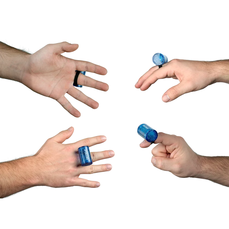 Plastic Finger Shaker - PVC - Blue Sparkle