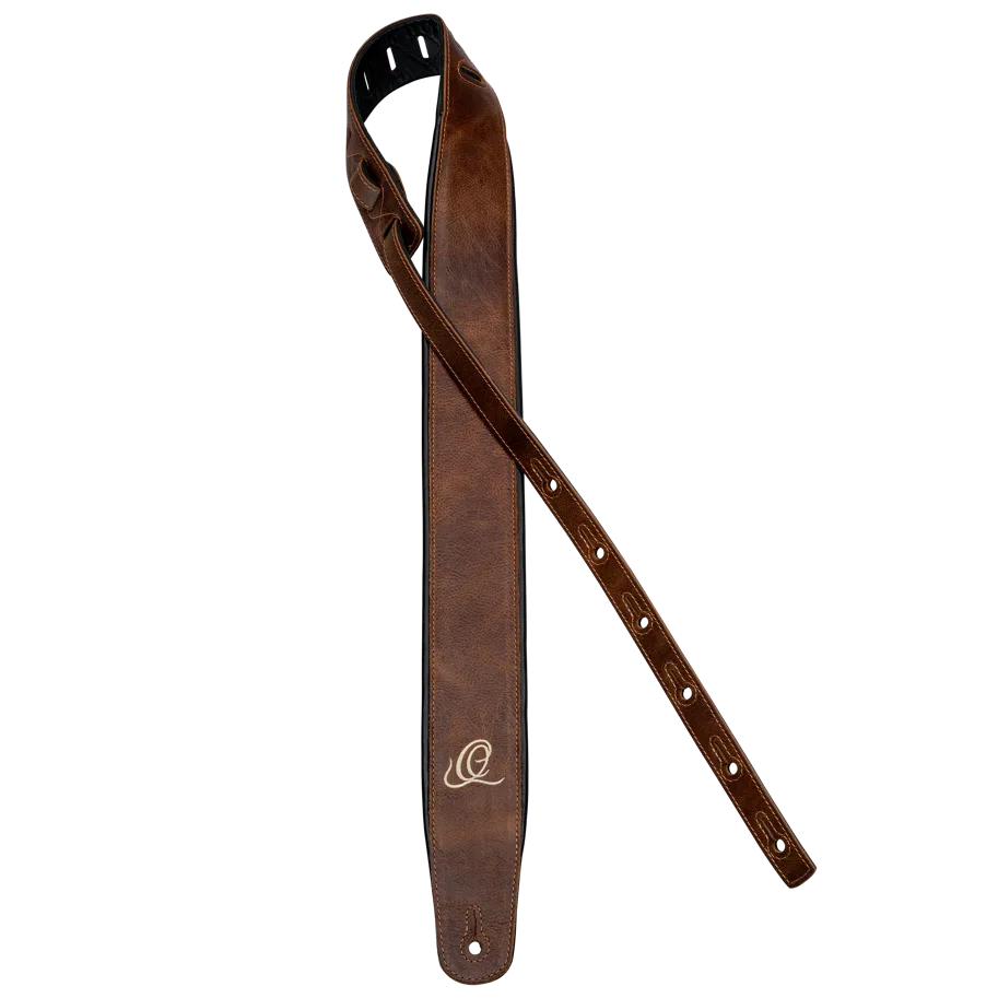 Guitar Genuine Leather Strap - Vintage Desert Sand