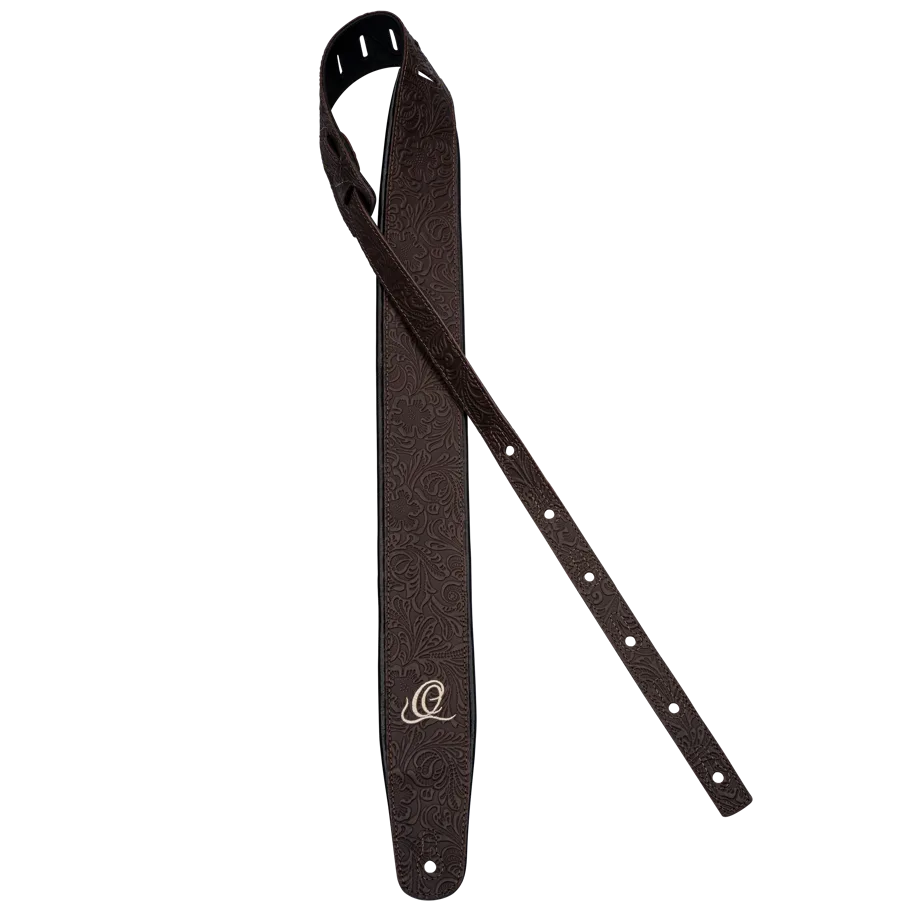 Guitar Genuine Leather Strap - Byzantine Cocoa