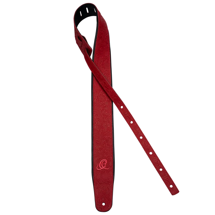 Guitar Genuine Leather Strap - Byzantine Fire