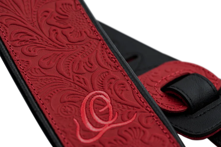 Guitar Genuine Leather Strap - Byzantine Fire