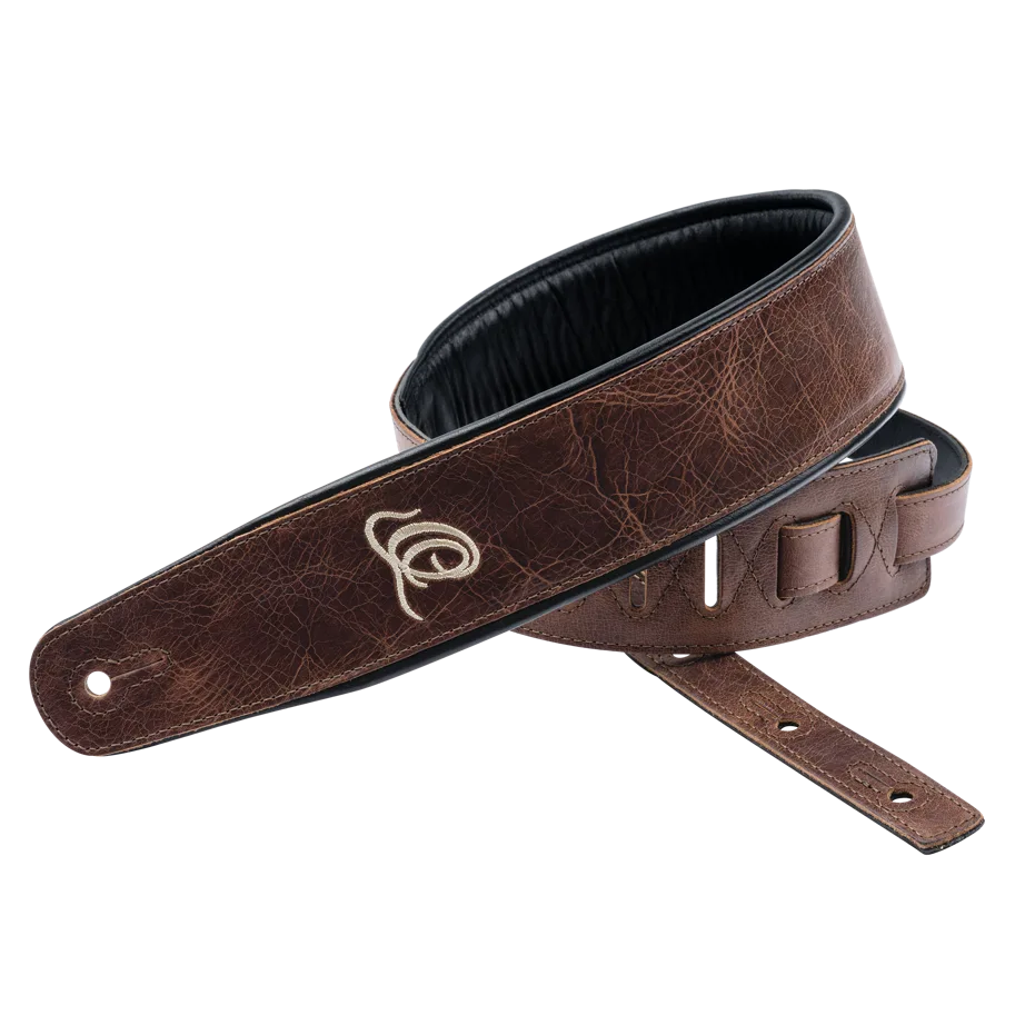 Guitar Genuine Leather Strap - Vintage Brown