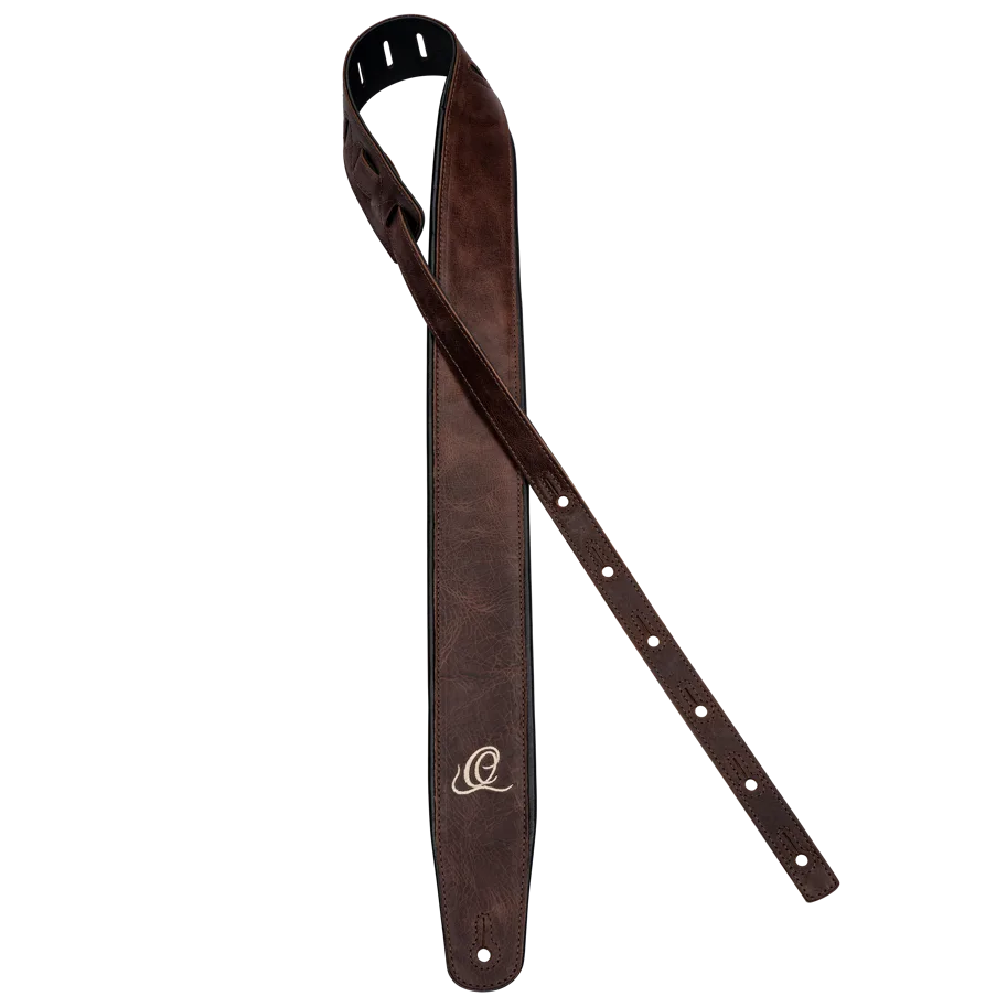 Guitar Genuine Leather Strap - Vintage Brown