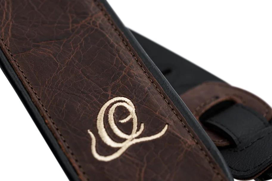 Guitar Genuine Leather Strap - Vintage Brown