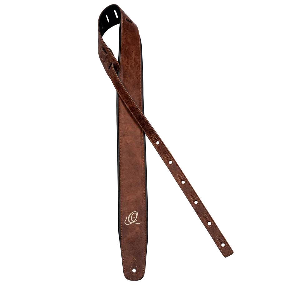 Guitar Genuine Leather Strap - Vintage Caramel