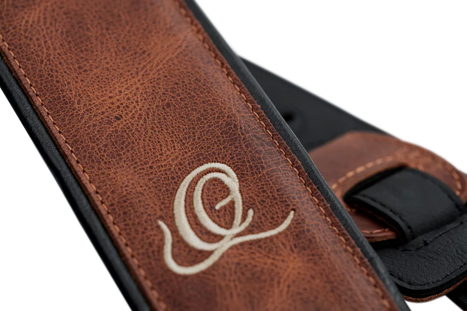 Guitar Genuine Leather Strap - Vintage Caramel