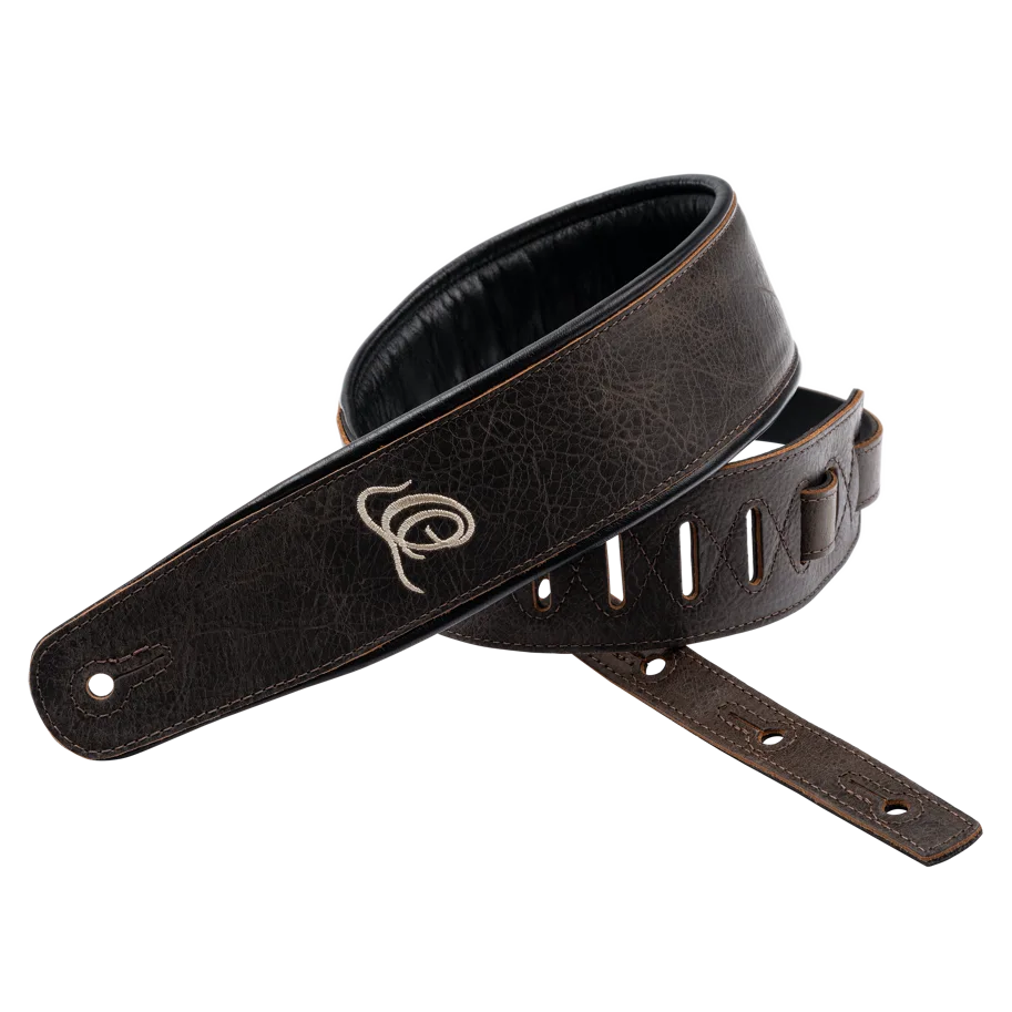 Guitar Genuine Leather Strap - Vintage Bronze