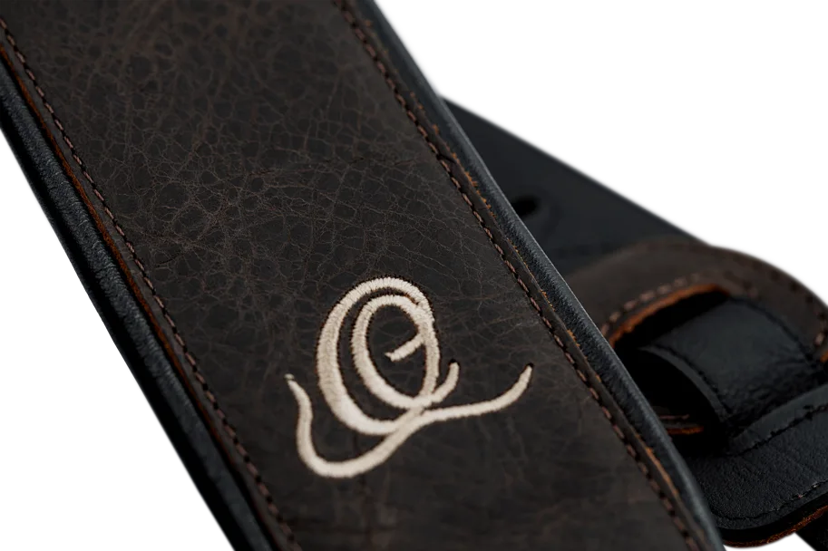 Guitar Genuine Leather Strap - Vintage Bronze