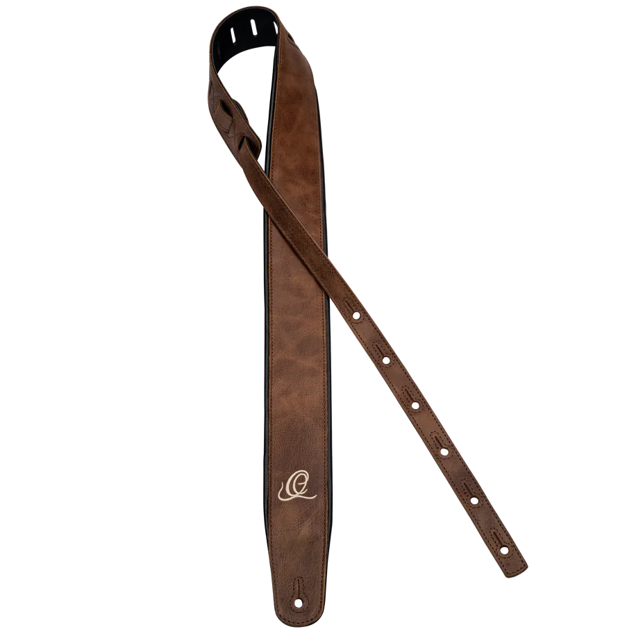 Guitar Genuine Leather Strap - Vintage Cognac