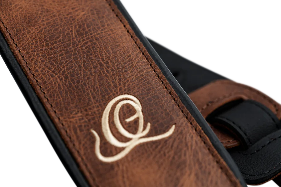 Guitar Genuine Leather Strap - Vintage Cognac