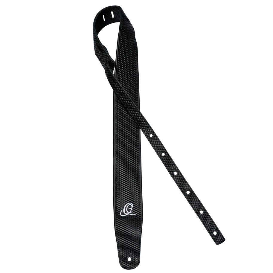 Guitar Genuine Leather Strap - Black Braid